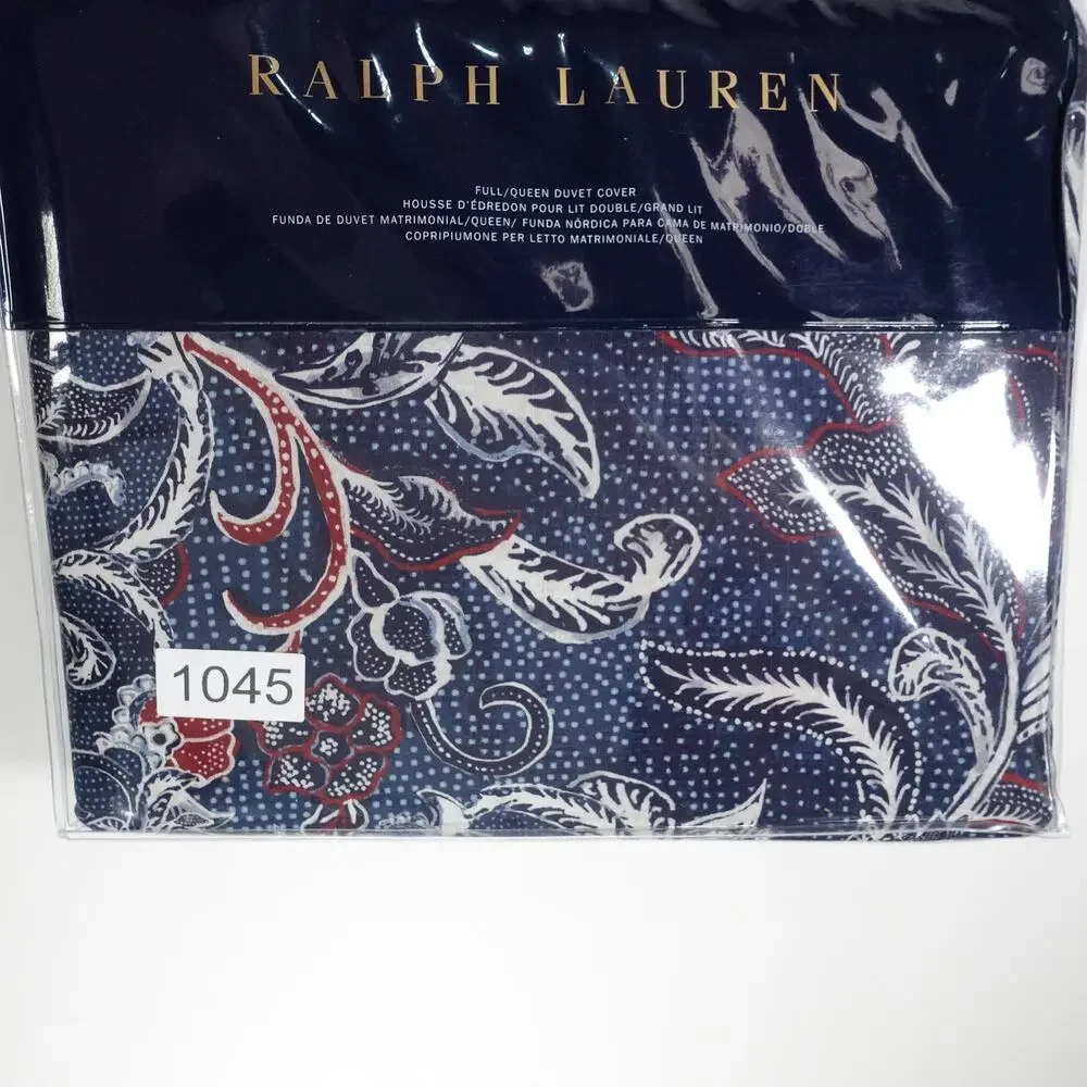 New Ralph Lauren Mirabelle Duvet Cover Full/Queen 92x96 Navy Blue Floral Paisley